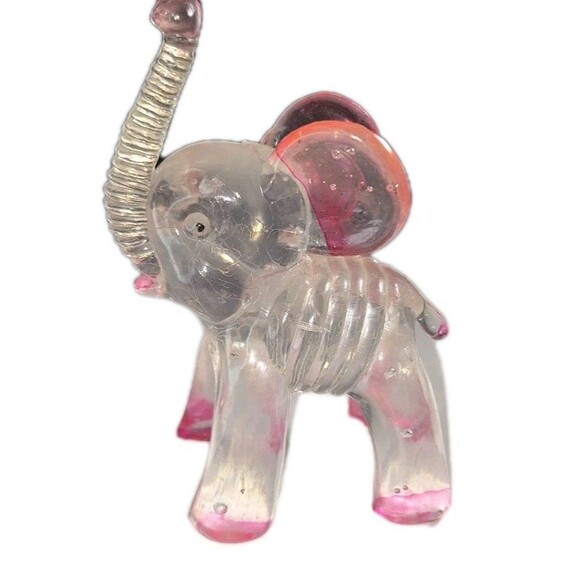 Vintage Plastic Or Lucite Elephant In Great Condition. See All Pictures. Pink - Picture 4 of 5